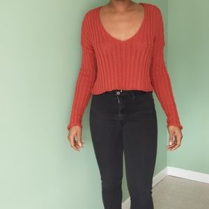 Women's forever 21 burnt orange long sleeve knitted sweater